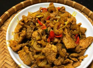 Đậm đà bữa cơm gia đình với món thịt heo xào sa tế ngon