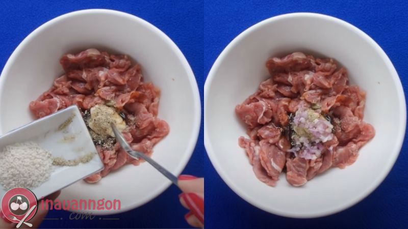Ướp thịt lợn trong 20 phút cho thấm gia vị