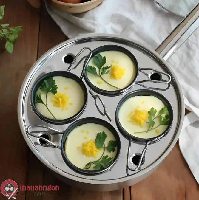 Hấp trứng kiểu Nhật trên bếp khoảng 15 - 20 phút