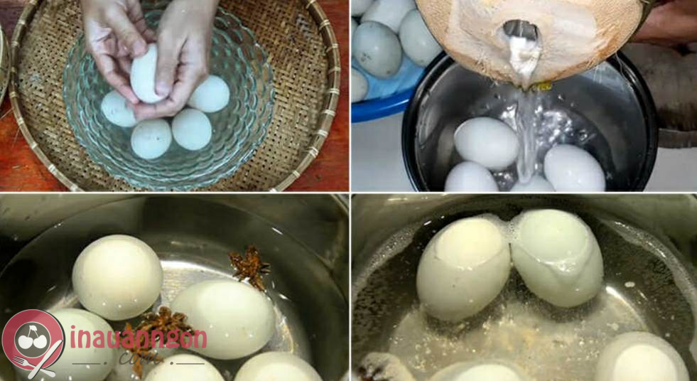 Luộc trứng vịt lộn khoảng 20 phút
